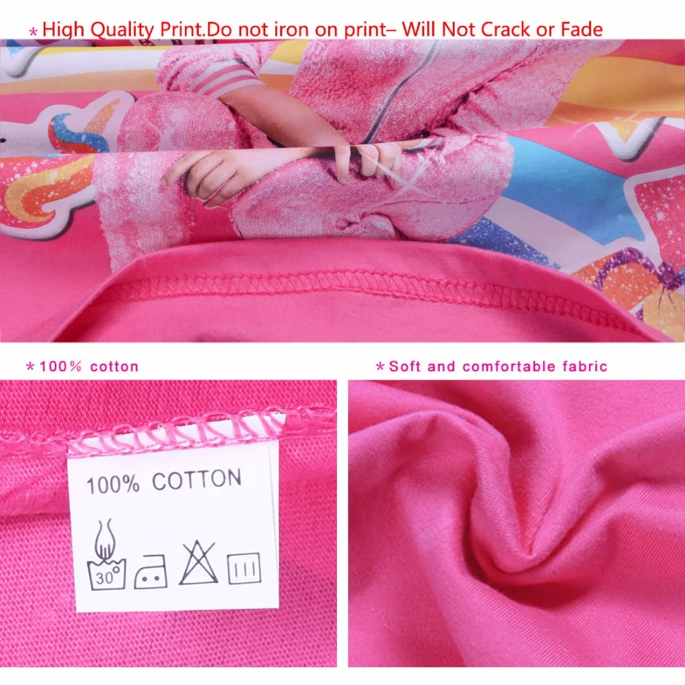 New Girl Kid Jojo Siwa T shirt Children Summer Autumn Short Sleeve Cotton T-shirt Tops Tee Baby Toodler Casual Home Wear Clothes