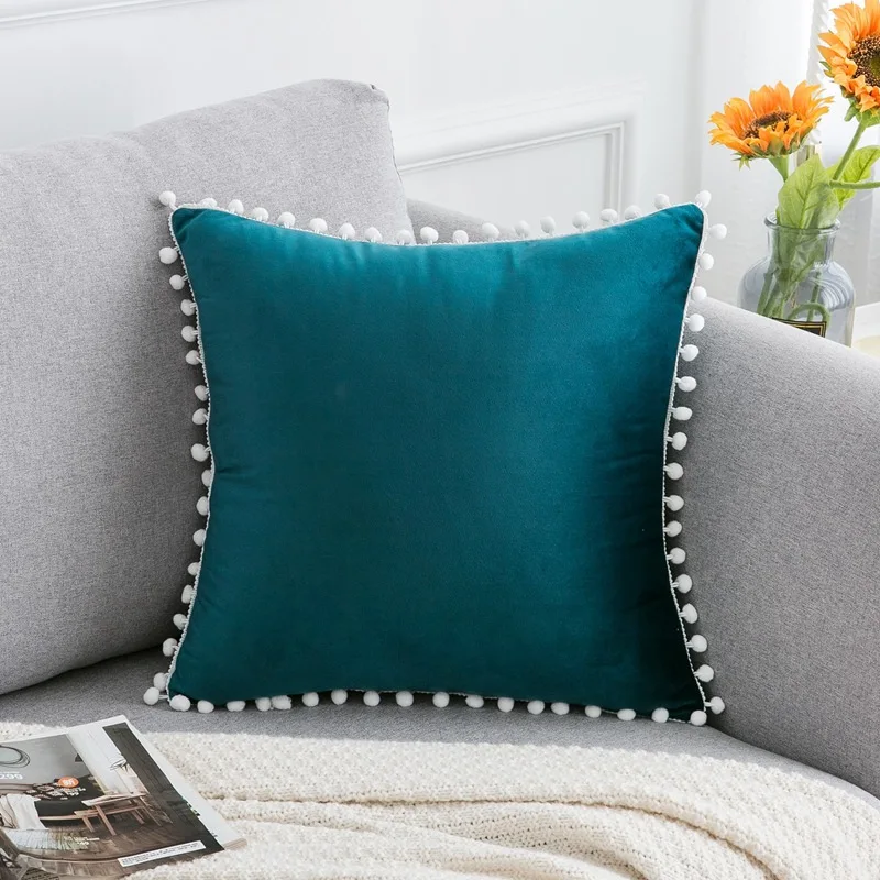 45x45 см Ins Горячая наволочка с помпоном высокое качество наволочки вечерние для