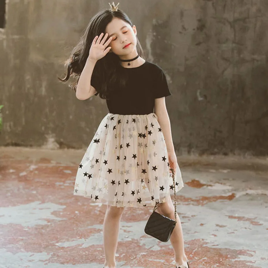 Платье для девочек с мультяшным рисунком детское летнее платье из мягкого хлопка