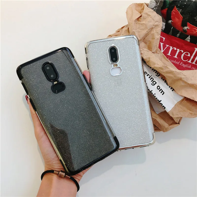Роскошный блестящий чехол с покрытием для OnePlus 6 6T 7 Pro силиконовый из ТПУ и резины