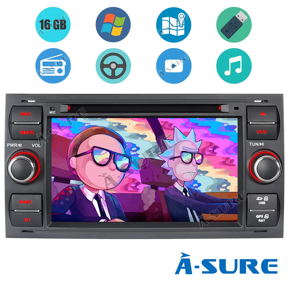 Автомагнитола A Sure 2 Din с GPS DVD плеером навигацией для Ford Transit Focus Galaxy S Max C Fusion Fiesta BT RDS