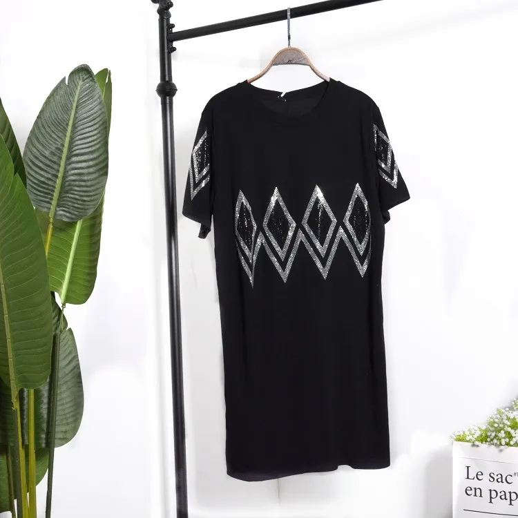 Цин MO большой Размеры женские Стразы платье 2021 лето для женщин Большие размеры