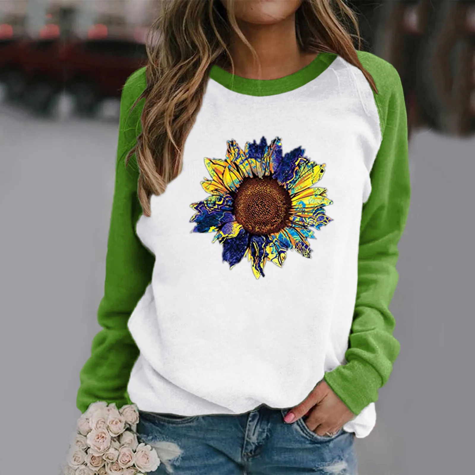 Women's Fall Harajuku Print Long-sleeved Sweatshirt Casual Blouse Pullover Moletom Feminino Hoodie Las Mujeres Sweetshirts#G