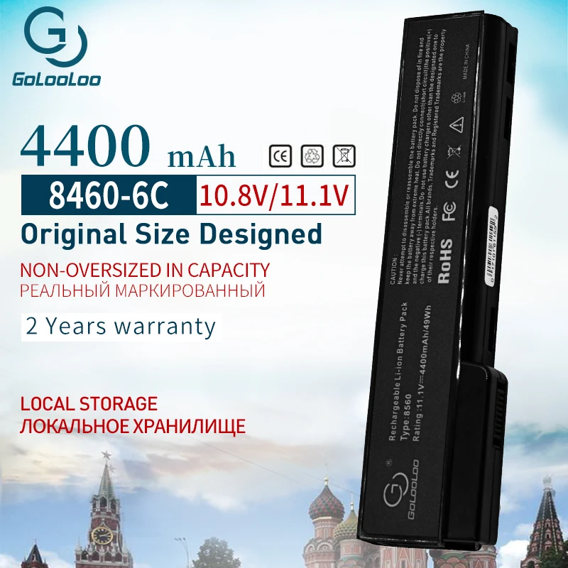 Аккумулятор 4400 мАч для HP ProBook 6360B 6460B 6465B 6565B 6560B 628369-421 628664-001 EliteBook 8460P 8460W 8560P 8560W CC09 |