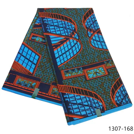 Latest Ankara Wax Fabric Guaranteed Real Wax 6yard/lot High Quality African Fabric Print For Sewing Dress 1307 - Цвет: 1307-168
