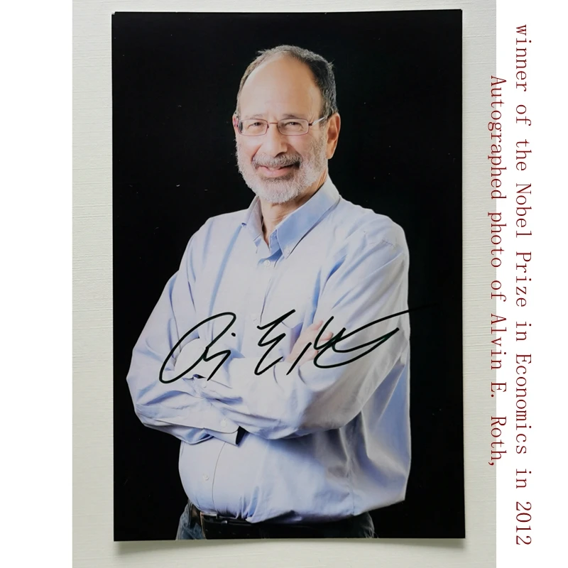 Autographed photo of Alvin E. Roth, winner of the Nobel Prize in Economics in 2012