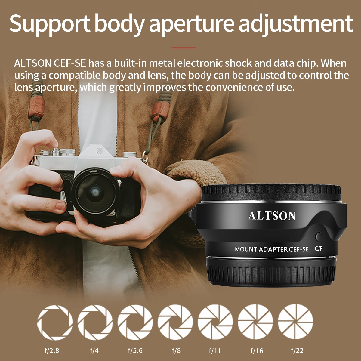 EF/EF-S Lens to Sony E Mount T Smart Adapter кольцо-адаптер для объектива с автофокусом Canon Camera CEF-SE |