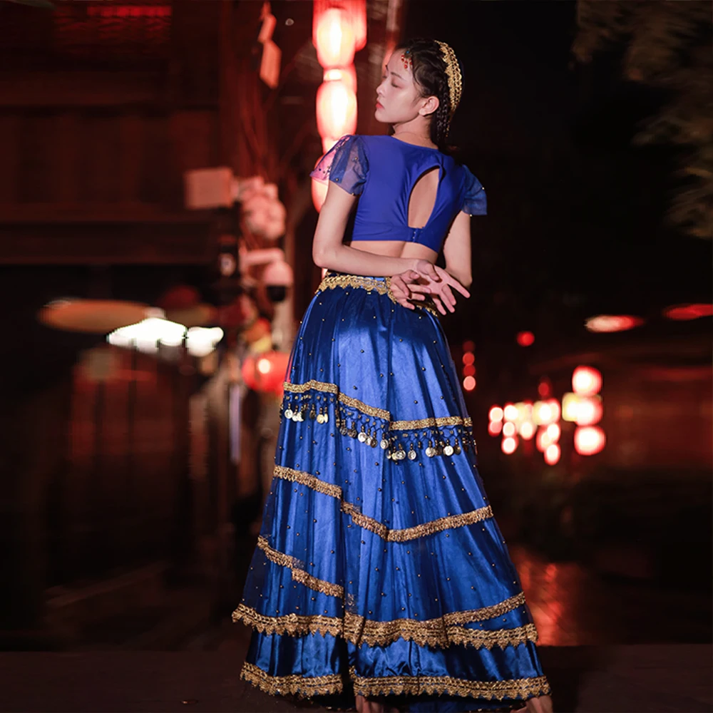 Женские индийские костюмы танец живота Болливуд комплект Хэллоуин Аниме Косплей