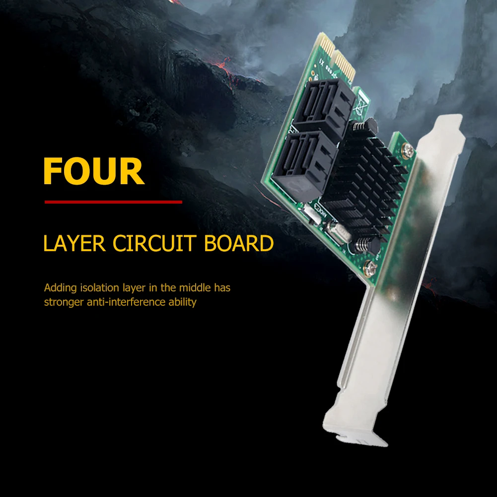 Плата контроллера PCIE на 4 порта SATA 3 0 III 6 Гбит/с PCI-E PCI Express x1 плата расширения с