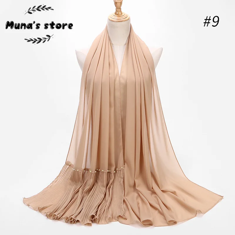 Мусульманский шарф Для женщин обычный пузырь шифон хиджаб головные обручи