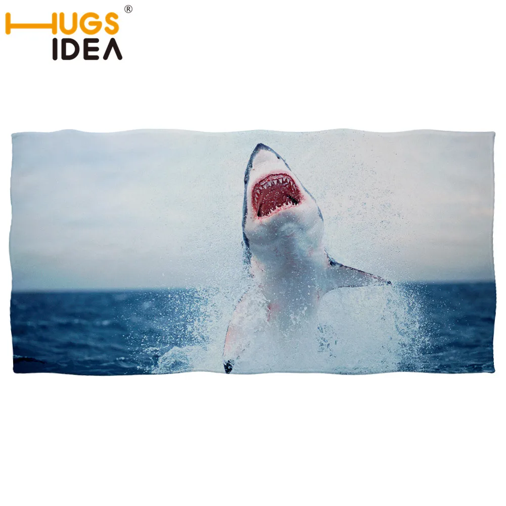 YY1273Z31 HUGSIDEA 75x150cm 3d Shark Beach Towel for Men Soft Cotton Absorbent Bathroom Bath Towels Women Shower Face Towel Blankets - Цвет: YY1273Z31