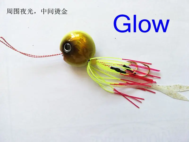 60g lumious 1pc 1 шт. 45 г/60 г/70 г/80 г Pesca слайдер Snapper/море bream джиг голова с юбкой свинец джиг приманка - Цвет: 60g lumious 1pc