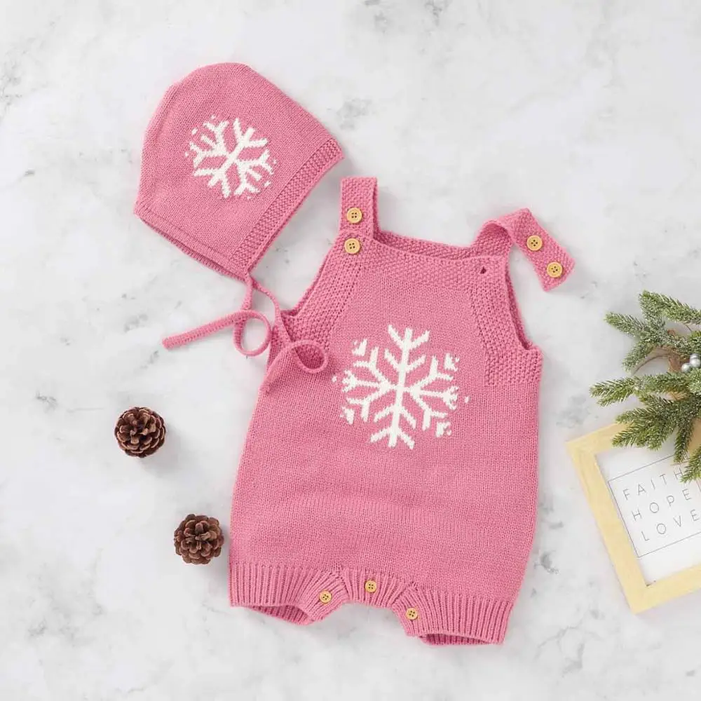 

Baby Rompers Sleeveless Newborn Bebes Sunsuit+Caps Clothing Spring Autumn Outerwear Infant Boys Girls Knitted Playsuits Costumes