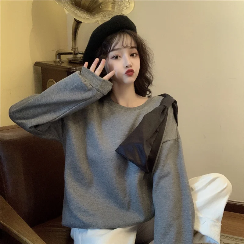 

Осенне-зимний свитер с бантом на флисовой подкладке