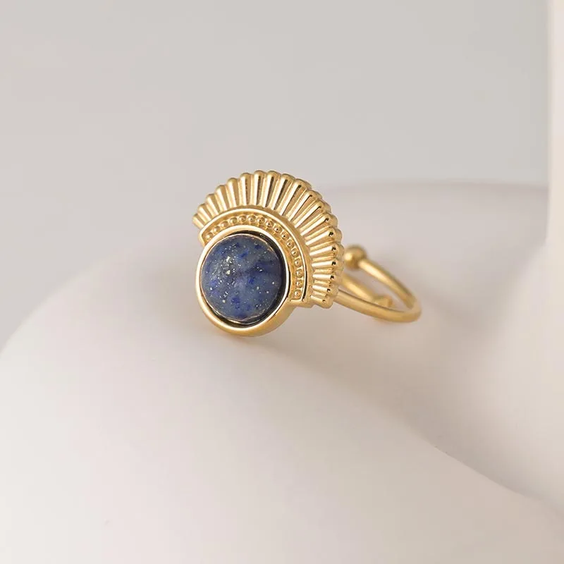 Женское открытое геометрическое кольцо из нержавеющей стали с круглым