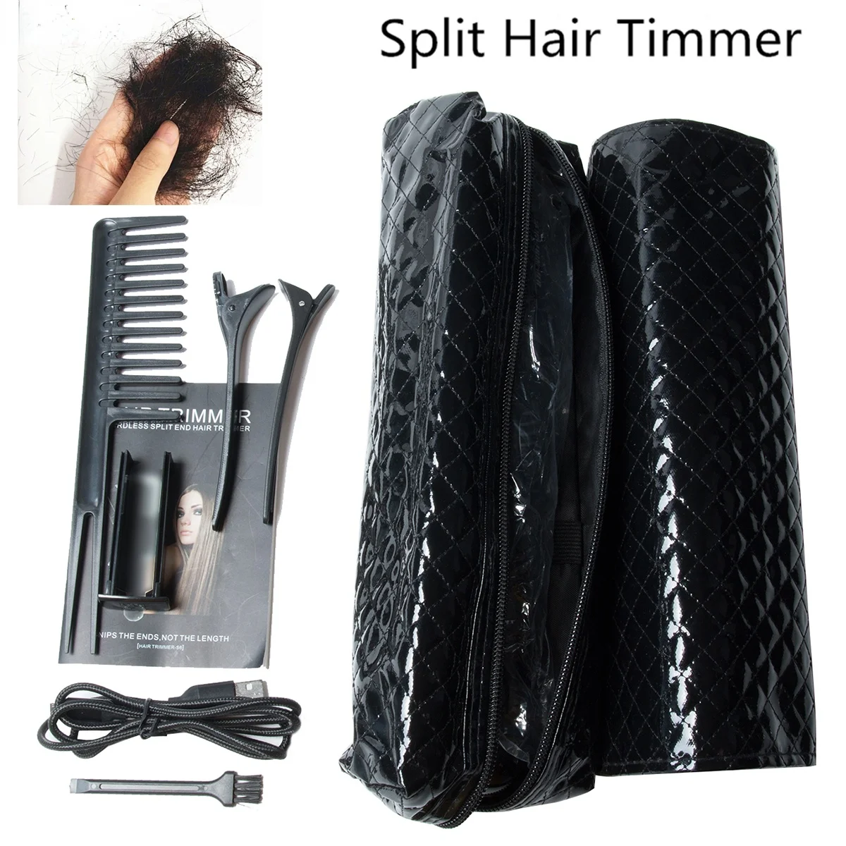 

Hair Split Trimmer 2021 New USB Charging Professional Hair Cutter Smooth End Cutting Clipper Beauty Set Bag Product Dual 1/4"1/8