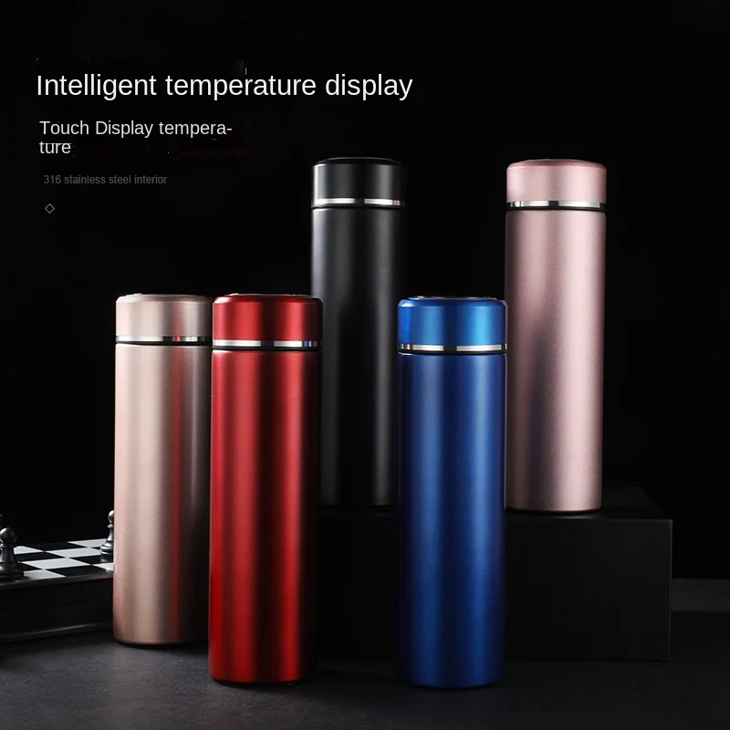 Intelligent Temperature Measurement 316 Stainless Steel Vacuum Flask LED Touch Display Temperature Water Frosted Cup Thermos