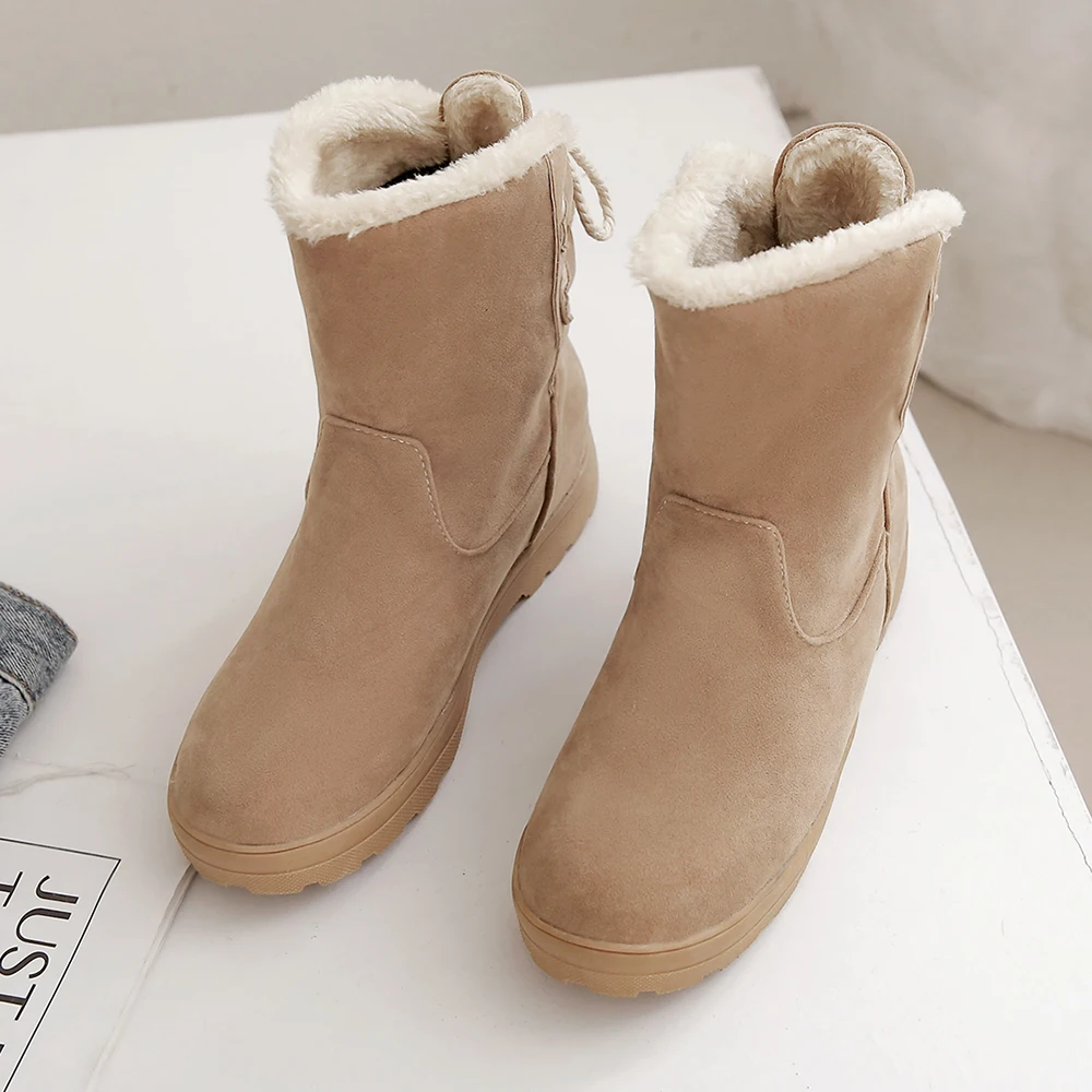 Классическая зимняя обувь размера плюс 34-50 женские зимние ботинки Теплая