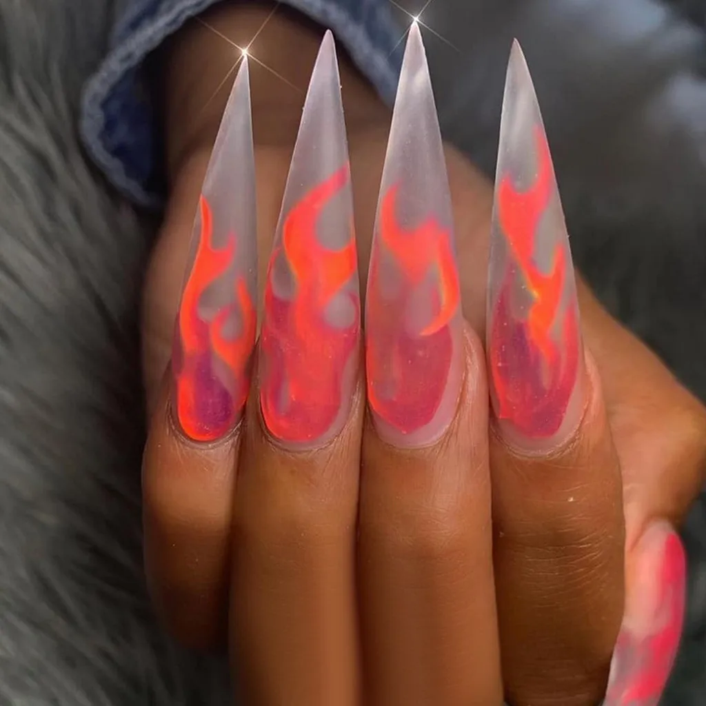 Наклейки для дизайна ногтей 16 шт. лента с отражением пламени клейкая пленка