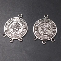 8pcs maya civilization astrology 20 sun totem metal tag porous connector diy charms ethnic style earrings jewelry crafts making