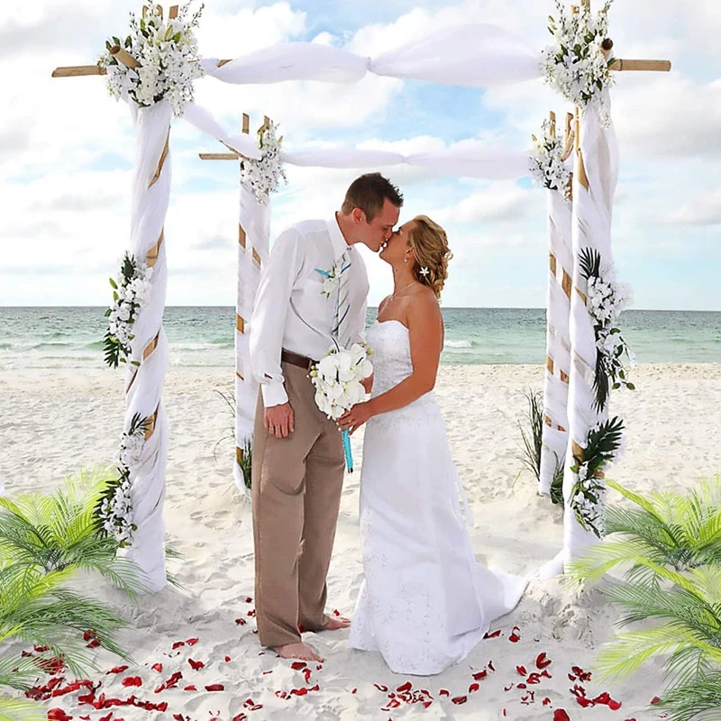 

NEW-Artificial Plants Palm Greenery Tropical Tree Faux Fake Palm Fronds Plant For Party Arrangement Wedding Decorations 2Pcs