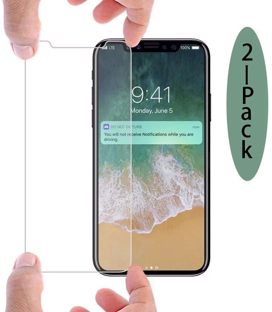 Закаленное стекло для iPhone XR 2 упаковки защитная пленка совместима с 11 Xs 7 HD