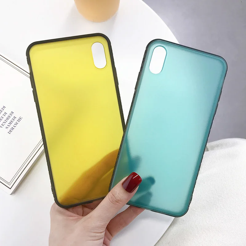 Солидные матовые чехлы для телефонов Candy Color для iPhone X XS XR Xs Max Hard PC Ultrathin Back Cover 7 8 Plus Coque on.