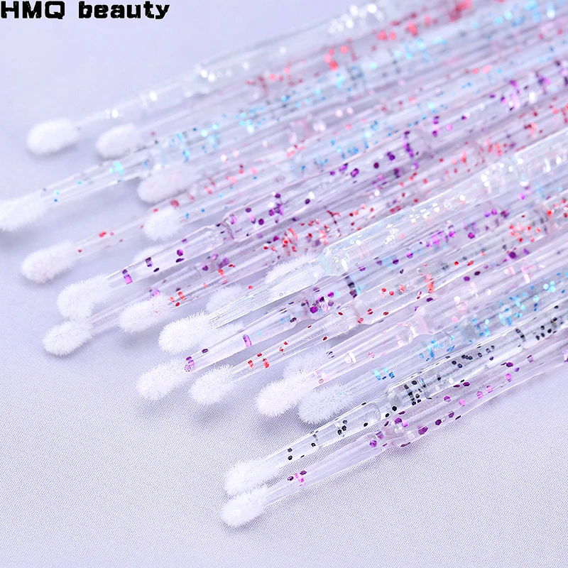 

50pcs Crystal Disposable Micro Brush Individual Lash Removing Swab Mascara Wands Applicator Makeup Tools For Eyelash Extension