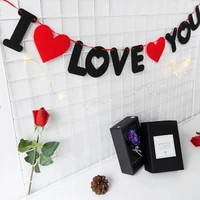 1set red heart letters non woven i love you banner wedding decoration pendant garland photo props valentine party supplies