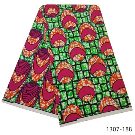 Latest Ankara Wax Fabric Guaranteed Real Wax 6yard/lot High Quality African Fabric Print For Sewing Dress 1307 - Цвет: 1307-188