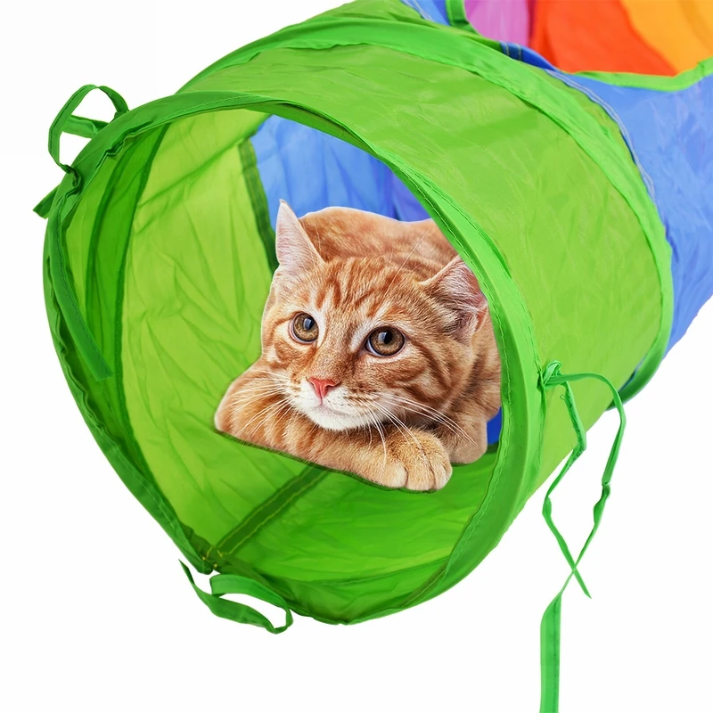 2/4/5 Holes Pet Cat Toys Tunnel Play Tubes Collapsible Crinkle Kitten Interactive Puppy Ferrets Rabbit Dog | Дом и сад