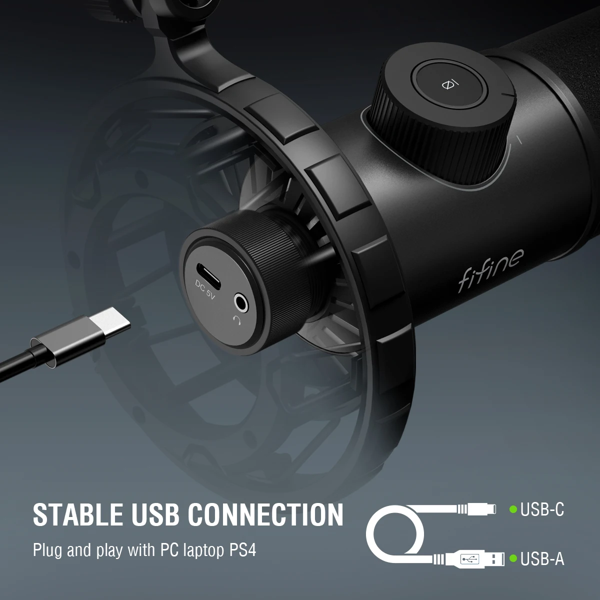 FIFINE Dynamic Microphone for windows&amplaptop USB Mic Gaming YouTube with Tap-to-Mute Button/RGB Light/Headphone Jack -K658 |