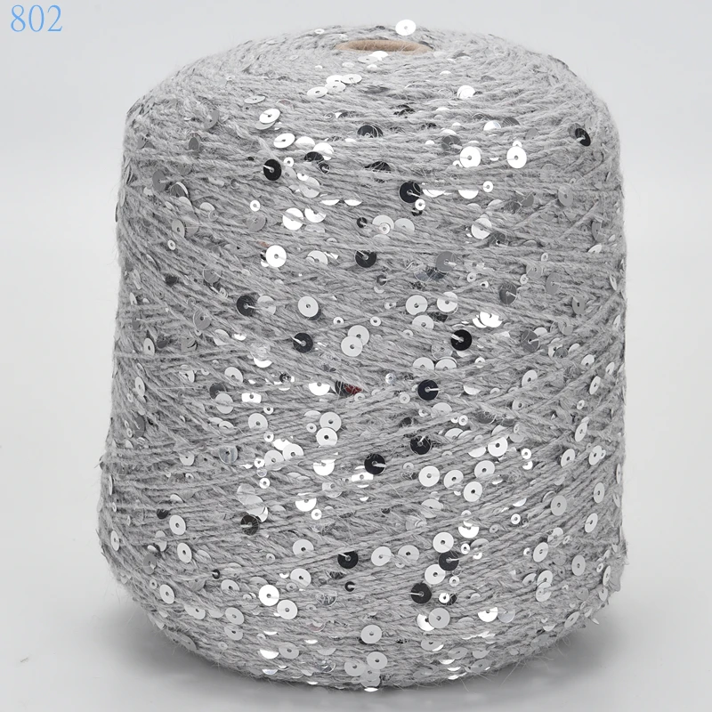 Пряжа 1000 г Длинные пряжа с шерстью норки 3 мм + 6 пайетками DIY вязание крючком для