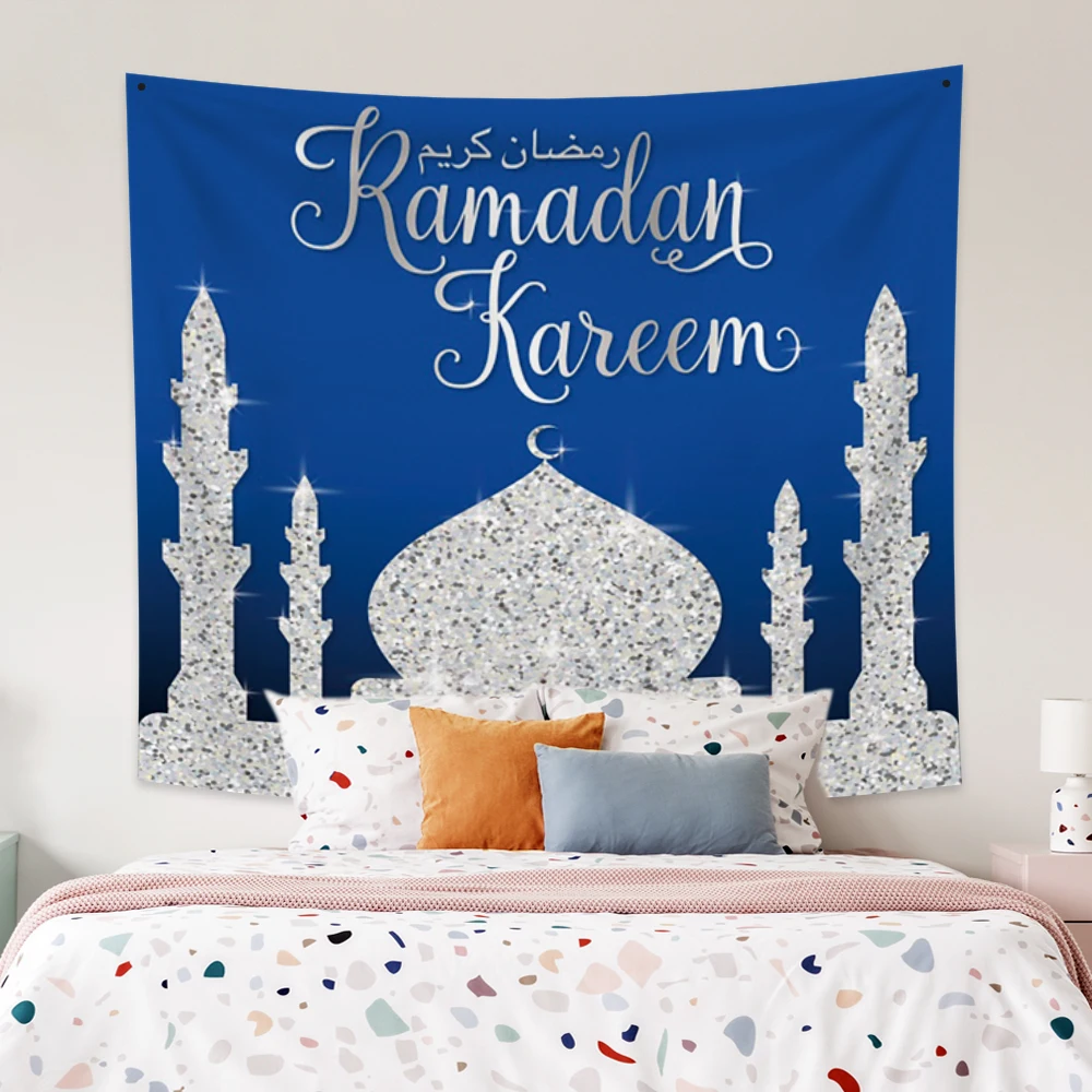 

Laeacco Ramadan Festival Tapestry Wall Hanging Decor Outdoor Picnic Mat Table Cloth Eid Mubarak Home Decor Tapestry