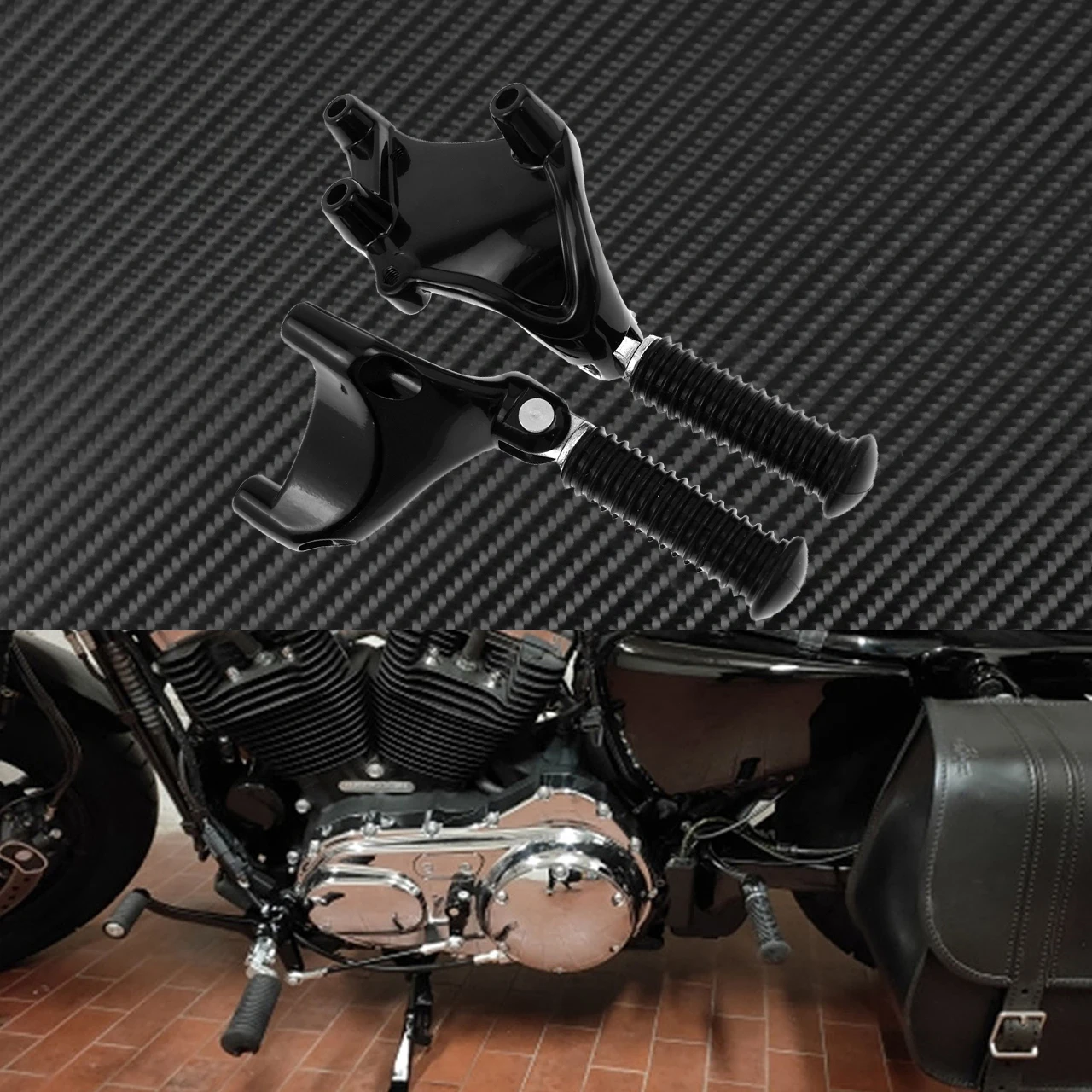 

Подножки для заднего пассажира мотоцикла, черная педаль для Harley Sportster Iron 883 1200 XL 48 72, SuperLow 2014-2022