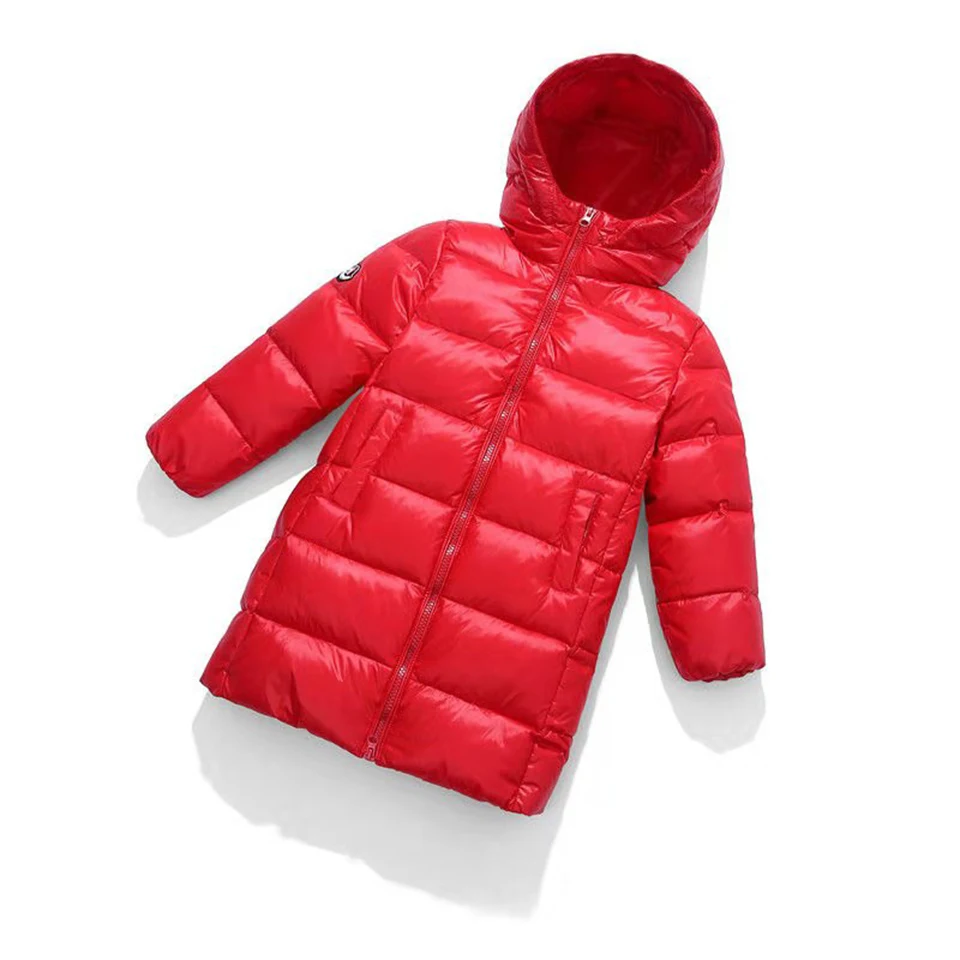 Детское зимнее пальто пуховик на утином пуху для маленьких мальчиков и девочек