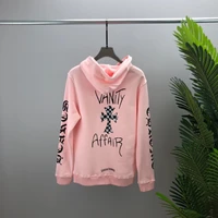 fashion design men and women chrome hoodie sanskrit letters horseshoe printed cotton jacket hearts top streetwear high quality