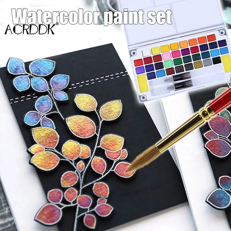 

Drawing Educational Toys for Children Solid Metallic Watercolor Brush Paint Kit Watercolor Painting Toys Set 12/18/24/36Colors