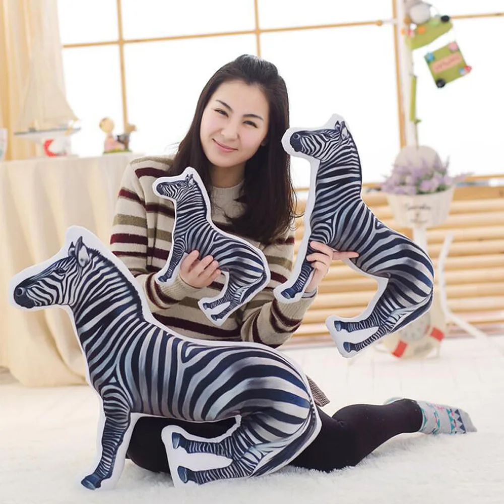 

Imitation Printing Zebra Pillow Cushion Birthday Christmas Gift Children Stuffed Plush Toy
