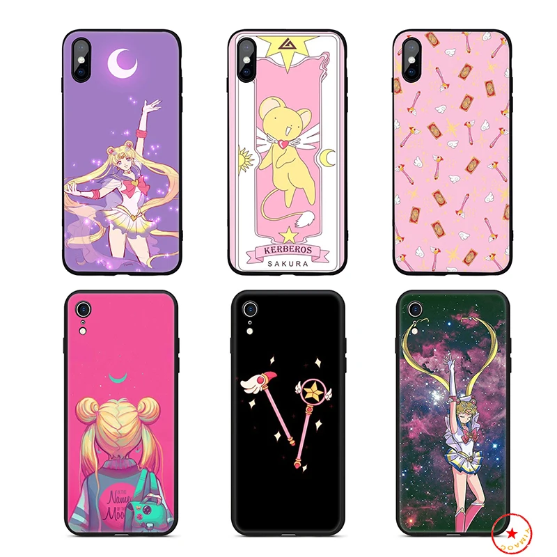 Sailor Moon Anime Soft Silicone Phone Case for iPhone 11 Pro Xs Max X or 10 8 7 6 6S Plus 5 5S SE Xr 7Plus Cover |