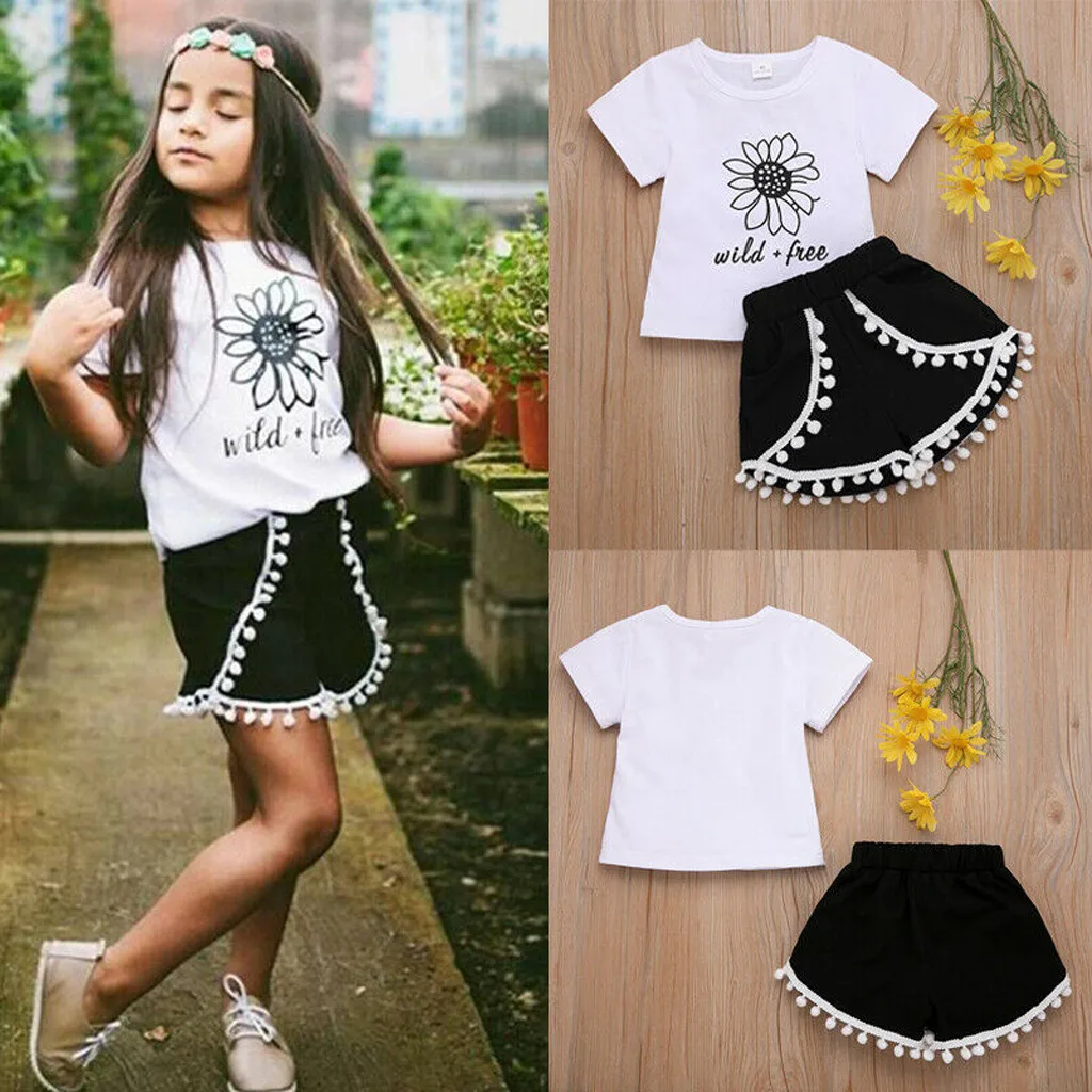 2019 Новое поступление Детская футболка с надписью Подсолнух для маленьких