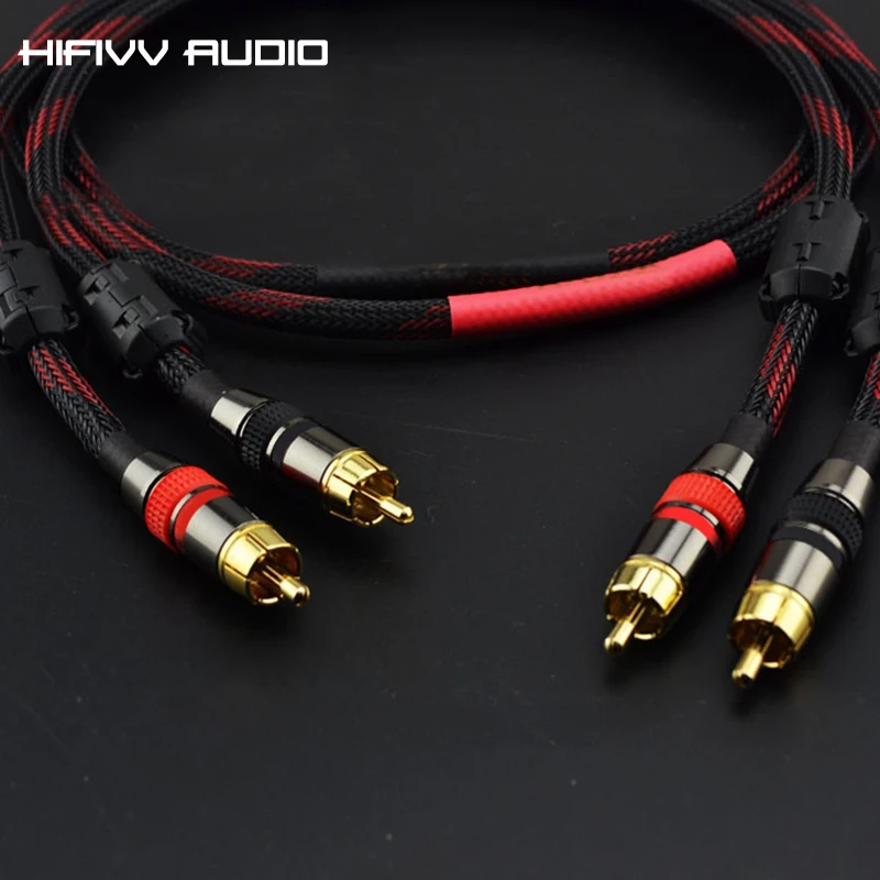 Высококачественный аудиокабель hifivv Hifi RCA 4N OFC HIFI 2RCA штырь для ТВ усилитель звука dac