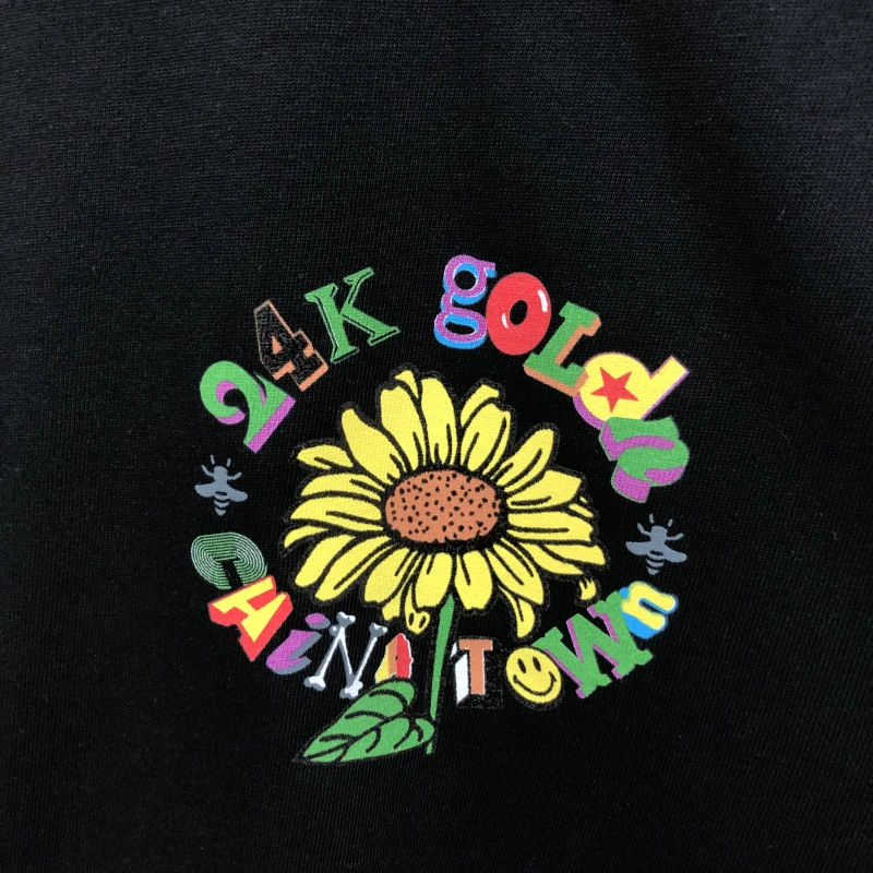 

2021ss Sunflower letter print loose cotton short sleeves T Shirt Men Women High Quality Fashion Streetwear Top T-shirt Tees