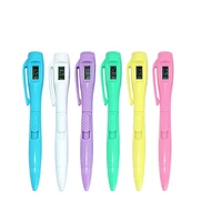1 pcs 6 color electronic watch pen for office clock electronic test ball pen kawaii creative office supplies ballpoint pen