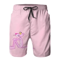 mans swimming shorts summer pink panther high quality fast dry swimwear for adult carton print beach shorts
