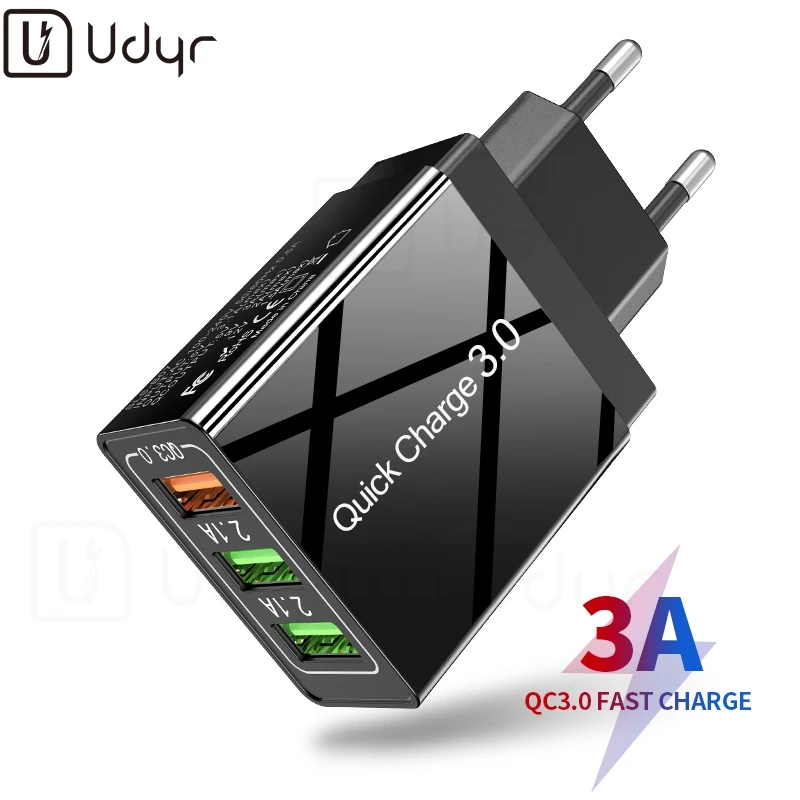Универсальное зарядное устройство Udyr с 3 USB портами и поддержкой быстрой зарядки
