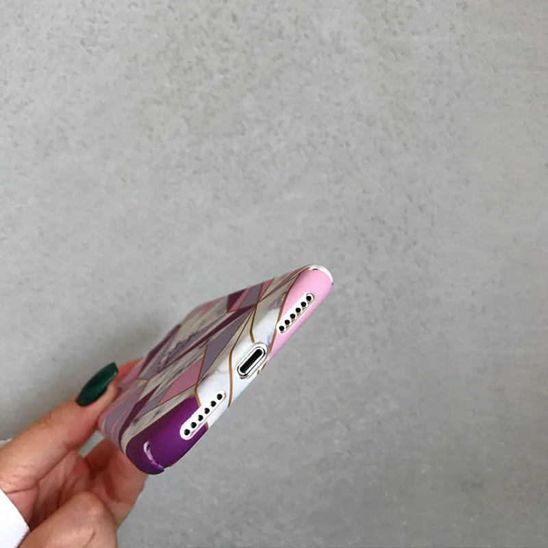 Японский ретро чехол для телефона с геометрическим мраморным рисунком iphone 8 7 6s plus