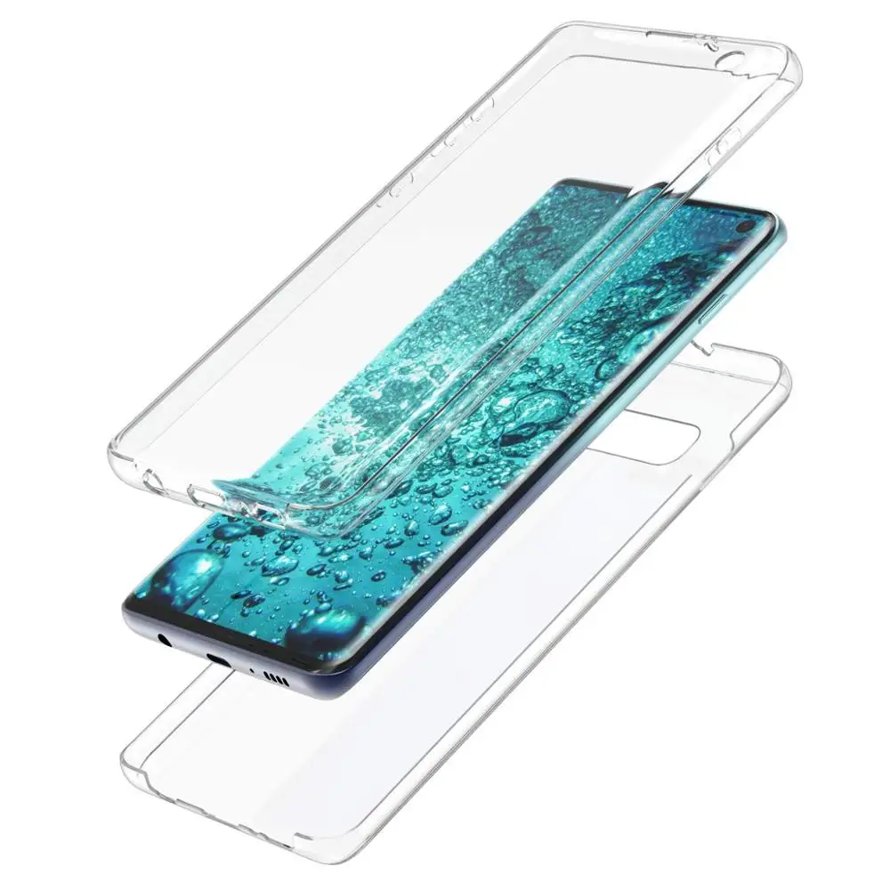 Тонкий мягкий чехол из ТПУ для телефона Samsung Galaxy S20 Plus Ultra S10 S9 S8 360 полноразмерный