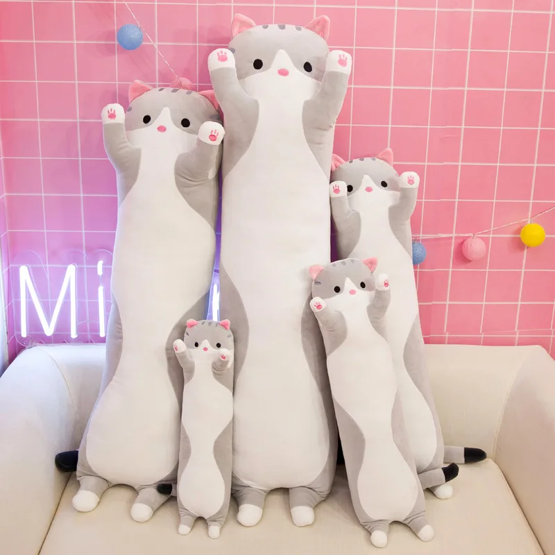 Soft/Cute /Plush /Long cat/pillow/Cotton doll toy Office lunch Sleeping Pillow Christmas gifts birthday girls | Дом и сад