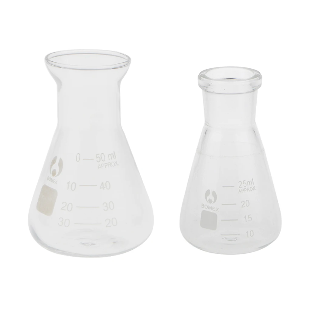 

Glass Erlenmeyer Flask,Conical Bottle,Lab Chemistry Glassware 50ML